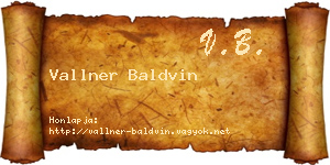 Vallner Baldvin névjegykártya